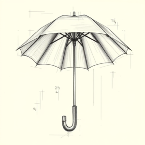 Artistic Sketch Umbrella Tattoo
