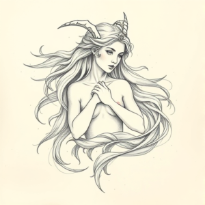 Artistic Sketch Virgo Tattoo