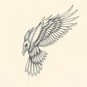 Artistic Sketch Vulture Tattoo