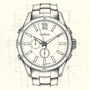 Artistic Sketch Watch Tattoo