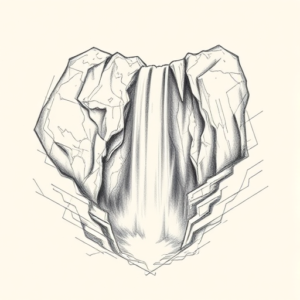 Artistic Sketch Waterfall Tattoo