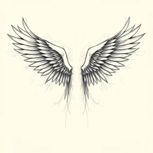 Artistic Sketch Wings Tattoo