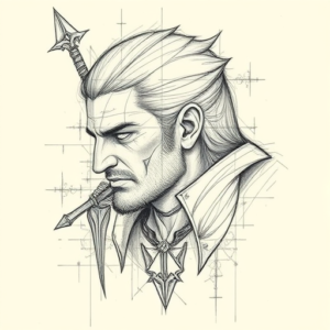 Artistic Sketch Witcher Tattoo