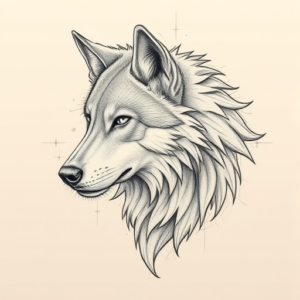 Artistic Sketch Wolf Tattoo