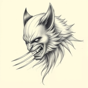 Artistic Sketch Wolverine Tattoo