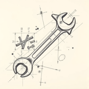 Artistic Sketch Wrench Tattoo
