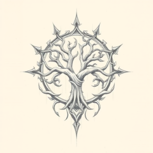 Artistic Sketch Yggdrasil Tattoo