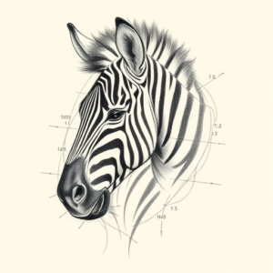 Artistic Sketch Zebra Tattoo