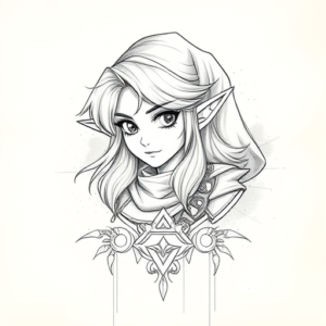Artistic Sketch Zelda Tattoo
