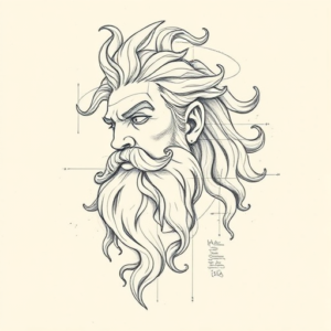 Artistic Sketch Zeus Tattoo