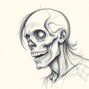 Artistic Sketch Zombie Tattoo