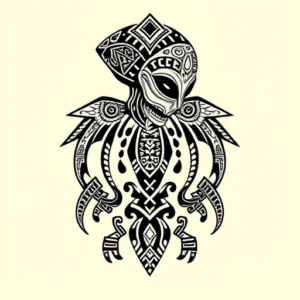 Aztec Alien Tattoo