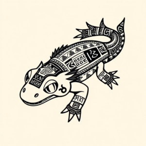 Aztec Axolotl Tattoo