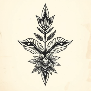 Aztec Botanical Tattoo