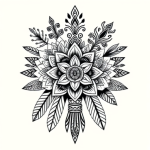 Aztec Bouquet Tattoo