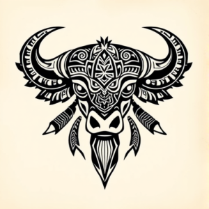 Aztec Buffalo Tattoo