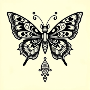 Aztec Butterfly Tattoo