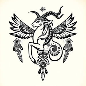 Aztec Capricorn Tattoo