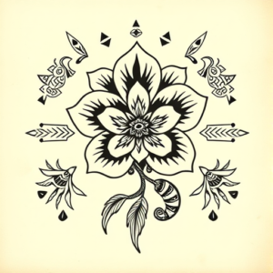 Aztec Carnation Tattoo