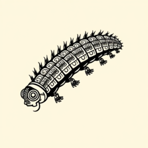 Aztec Caterpillar Tattoo
