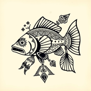 Aztec Catfish Tattoo