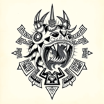 Aztec Cerberus Tattoo