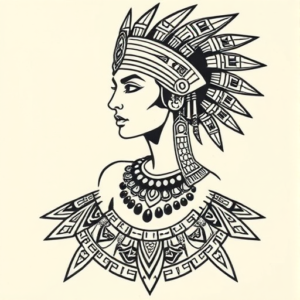 Aztec Cleopatra Tattoo