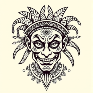 Aztec Clown Tattoo