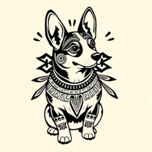 Aztec Corgi Tattoo