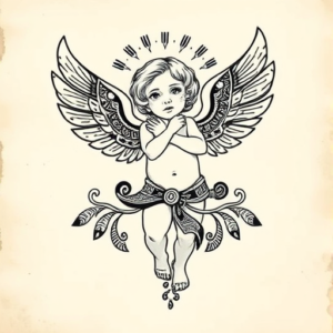 Aztec Cupid Tattoo