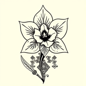 Aztec Daffodil Tattoo