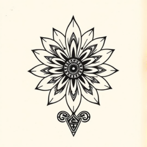 Aztec Daisy Tattoo