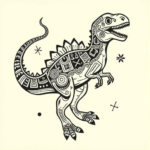 Aztec Dinosaur Tattoo