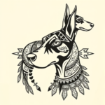 Aztec Doberman Tattoo