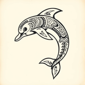 Aztec Dolphin Tattoo