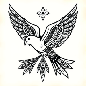 Aztec Dove Tattoo