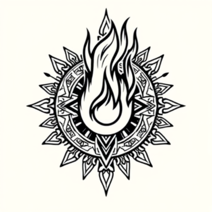 Aztec Fire Tattoo