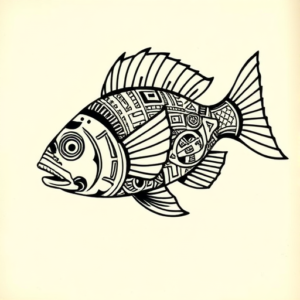 Aztec Fish Tattoo