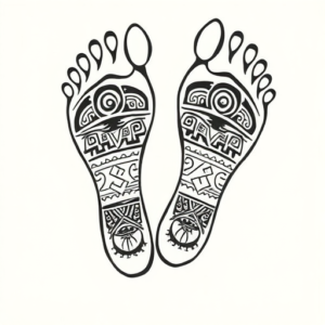 Aztec Footprint Tattoo