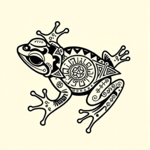 Aztec Frog Tattoo