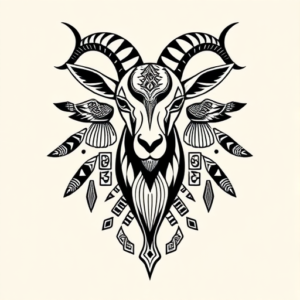 Aztec Goat Tattoo