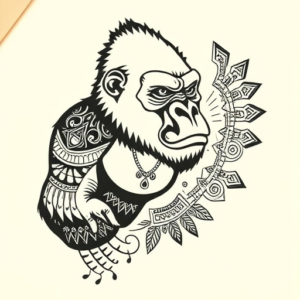 Aztec Gorilla Tattoo