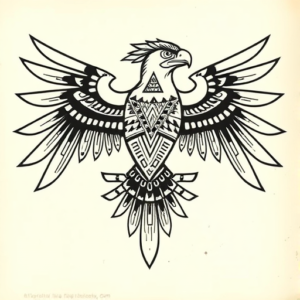 Aztec Hawk Tattoo
