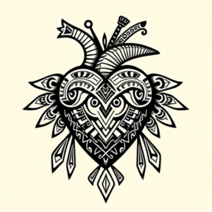 Aztec Heart Tattoo