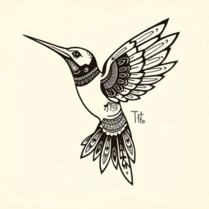Aztec Hummingbird Tattoo