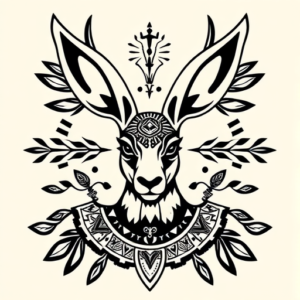 Aztec Jackalope Tattoo