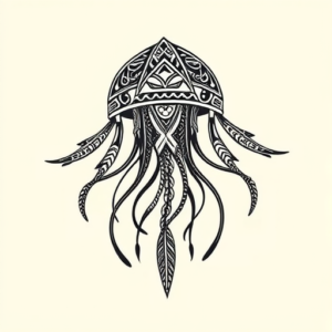 Aztec Jellyfish Tattoo