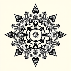 Aztec Labyrinth Tattoo