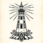 Aztec Lighthouse Tattoo