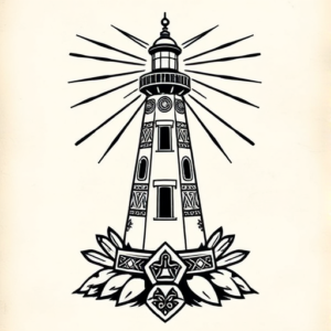 Aztec Lighthouse Tattoo